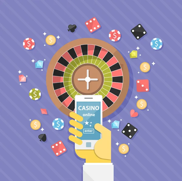 Casino online öğeleri kümesi — Stok Vektör