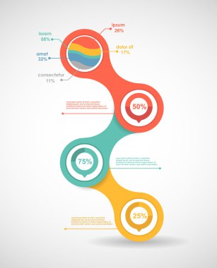 Infographic elemanları ile iş şablonu