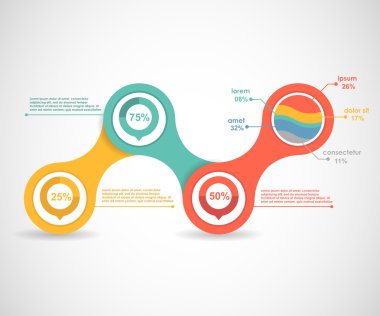Infographic elemanları ile iş şablonu