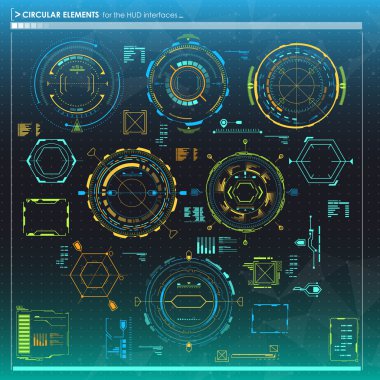 Hud ve Infographic öğeleri kümesi