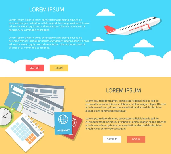 Banner web de vacaciones y turismo — Vector de stock