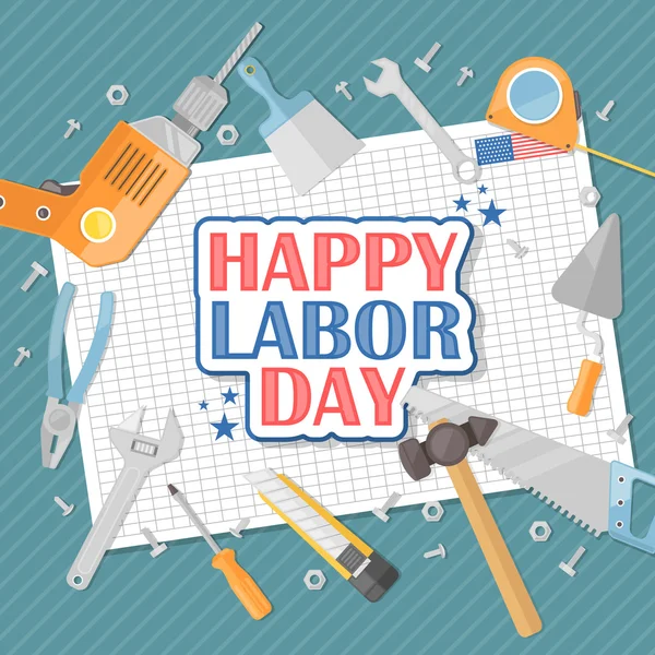 Happy Labor Day American — стоковый вектор