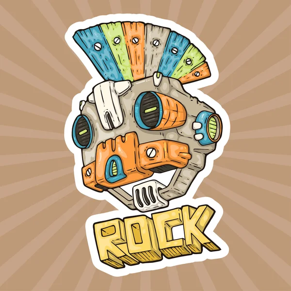 Cartoon punk-rock muziek robot — Stockvector