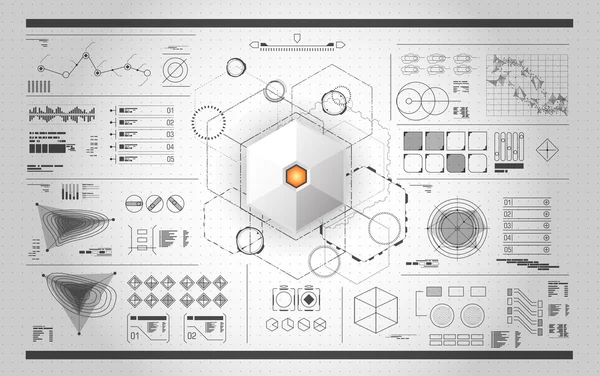 Éléments d'infographie noir et blanc — Image vectorielle