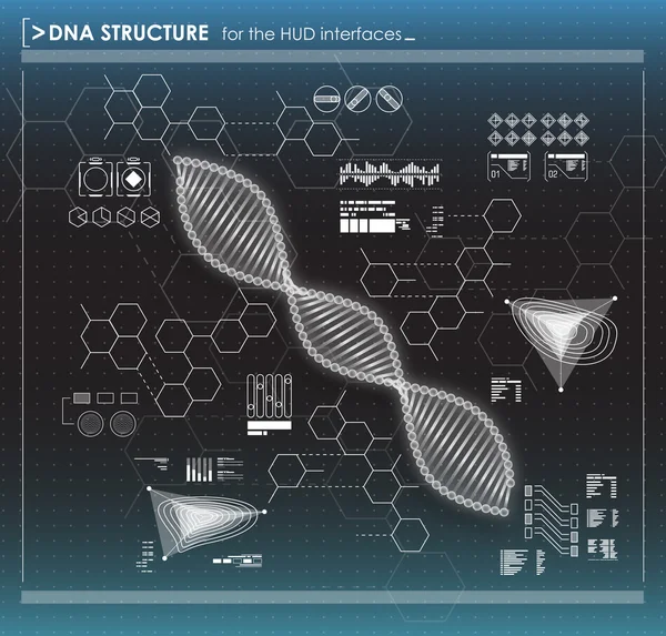 Elemen infografis dengan struktur DNA - Stok Vektor