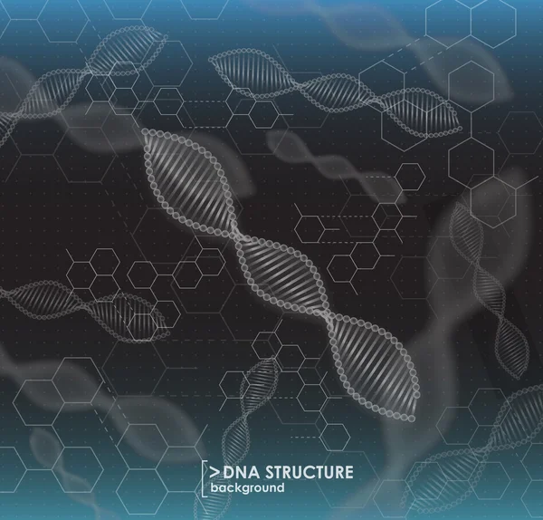 Struktur DNA latar belakang hitam dan putih - Stok Vektor