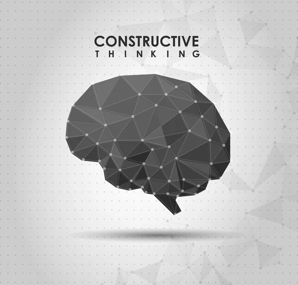 Cérebro Poligonal Conceitual —  Vetores de Stock