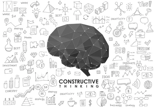 Cérebro Poligonal Conceitual —  Vetores de Stock