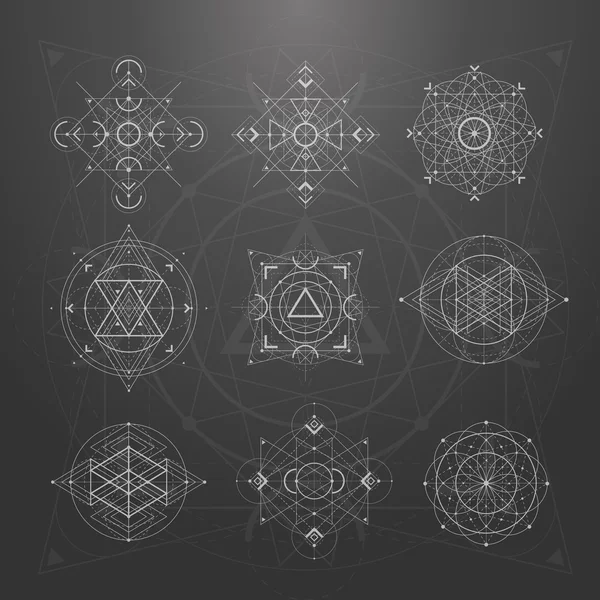 Sacred geometry signs — Stock Vector