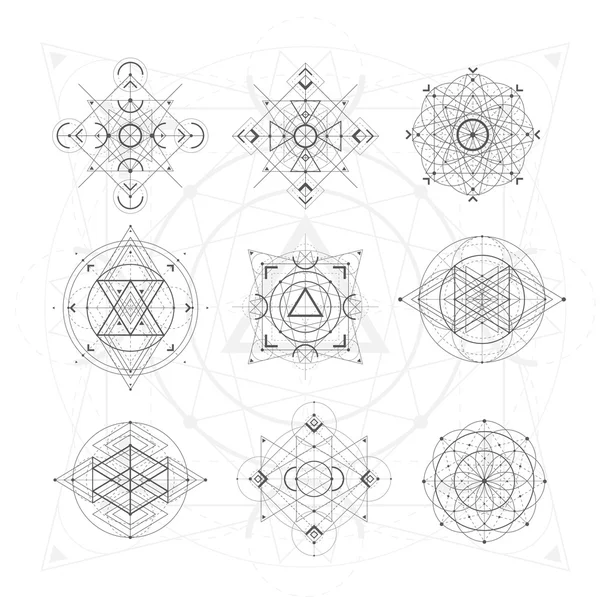 Sacred geometry signs — Stock Vector