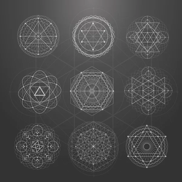 Sacred geometry signs — Stock Vector