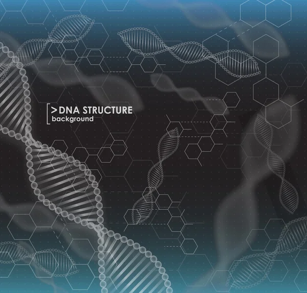 Black and white background DNA structure — Stock Vector