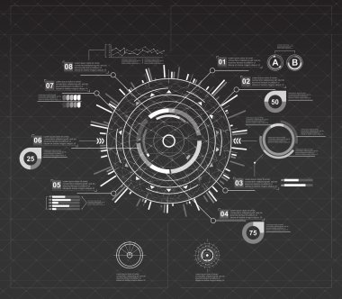 Siyah ve beyaz Infographic öğeleri