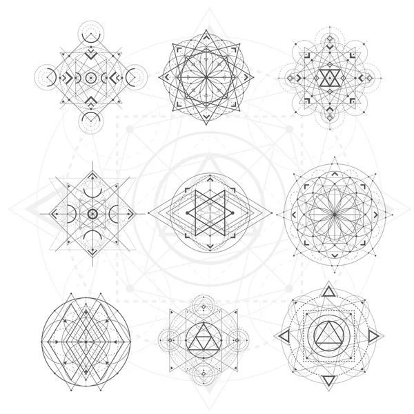 Sacred geometry signs — Stock Vector