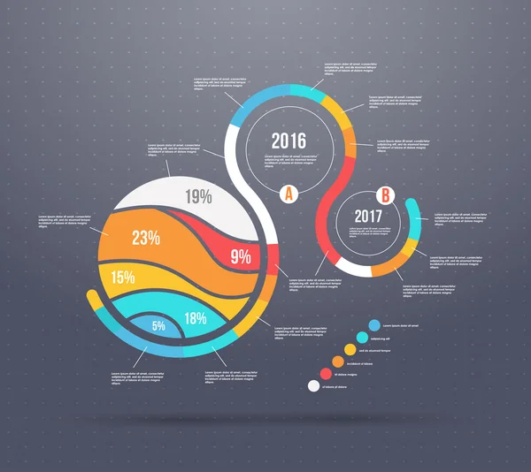 Infographic elemanları ile iş şablonu