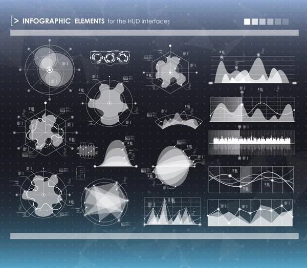 Set of HUD and infographic elements — Stock Vector