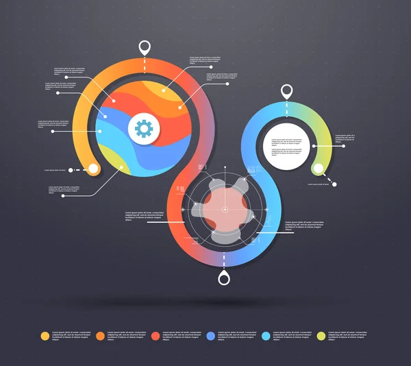 Modelo de negócio com elementos infográficos — Vetor de Stock