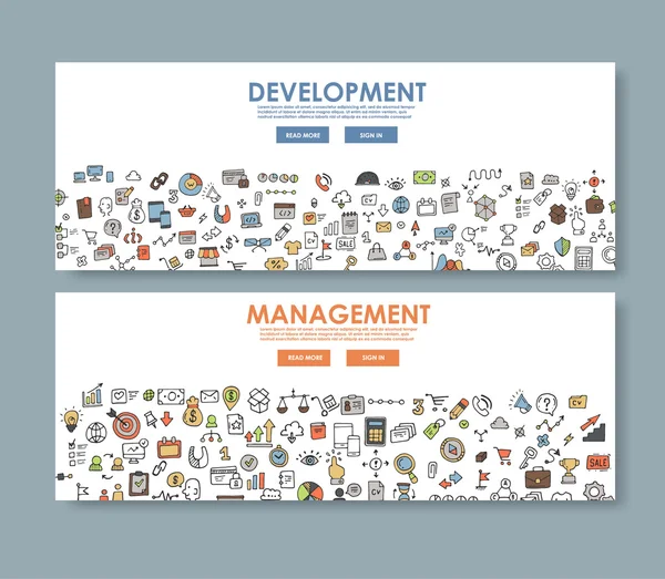 Development and management banners — Stock Vector