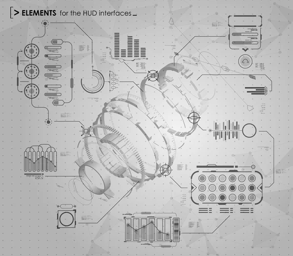 Elementos infográficos em preto e branco — Vetor de Stock