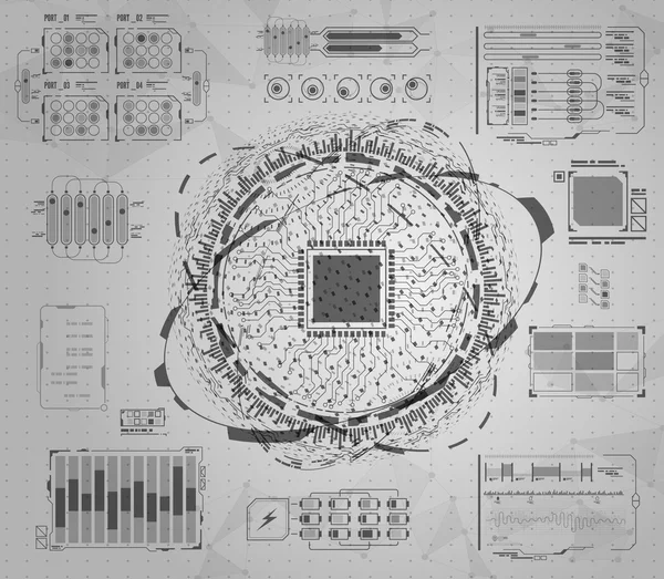 Éléments d'infographie noir et blanc — Image vectorielle