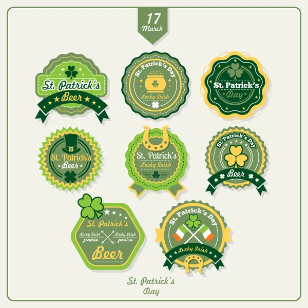 Happy St. Patrick's Day Labels — Wektor stockowy