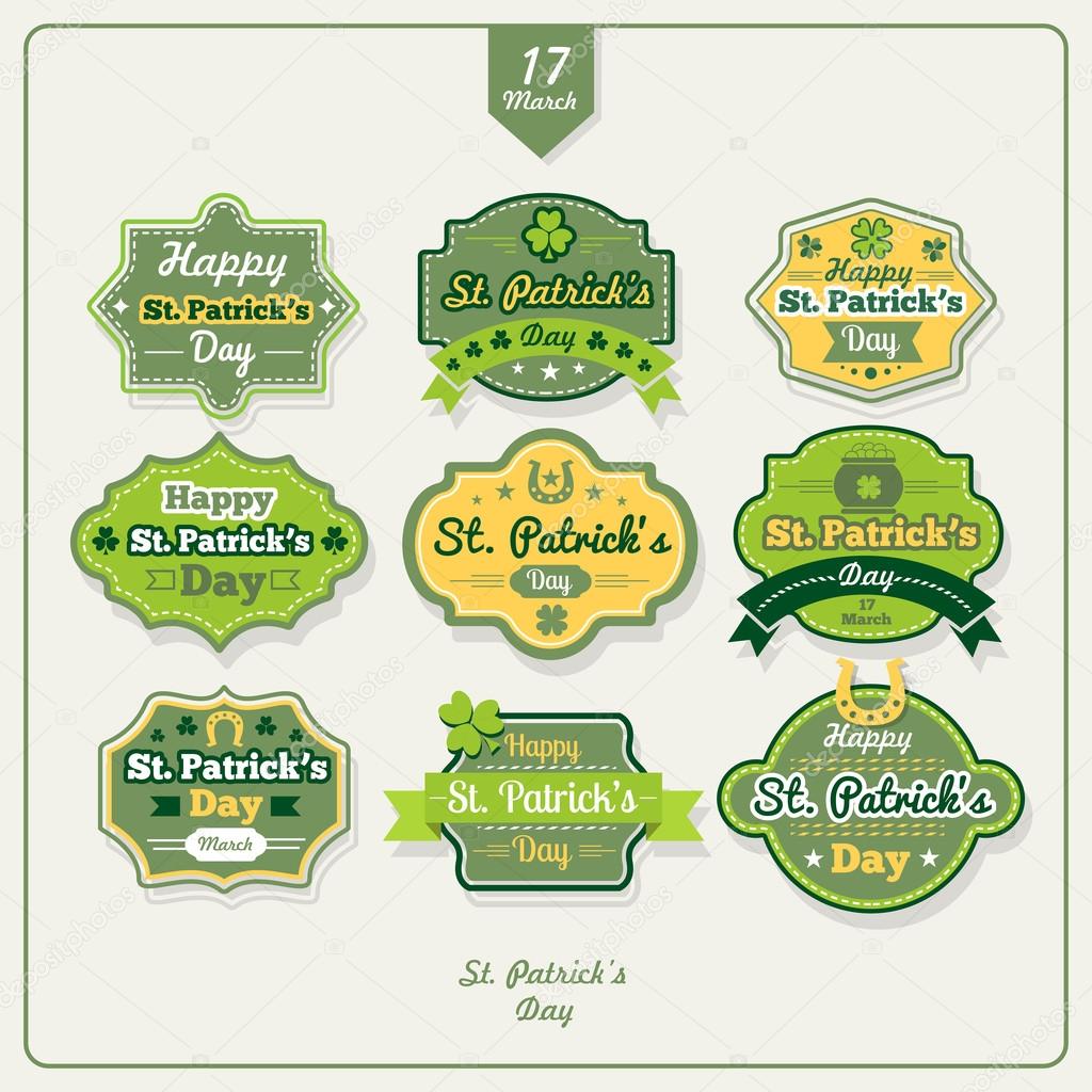 Happy St. Patrick's Day Labels Stock Vector Image by ©hiro-hideki ...