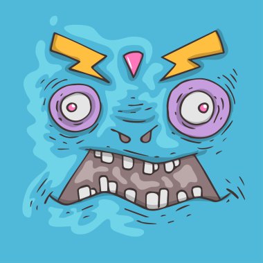 rosto do monstro dos desenhos animados