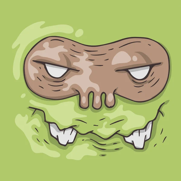 Visage monstre dessin animé — Image vectorielle