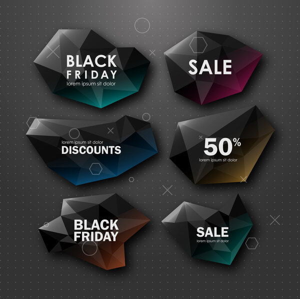Black friday sale design labels