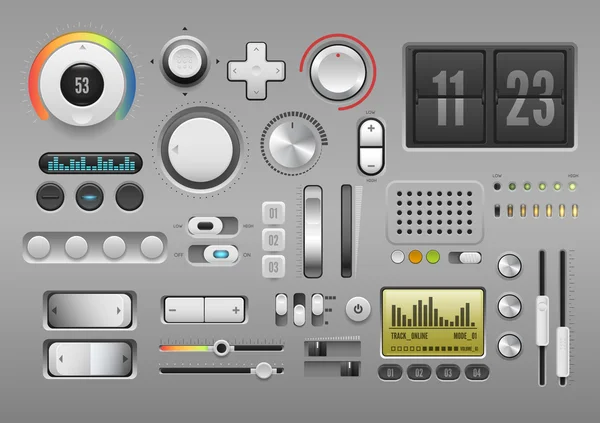 UI Kit, control or audio equipment — Stock Vector