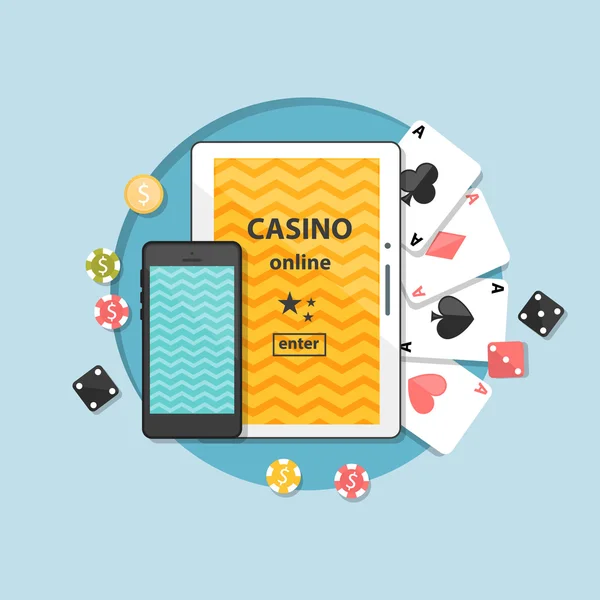 Icono plano casino en línea — Archivo Imágenes Vectoriales