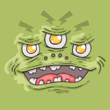 rosto do monstro dos desenhos animados