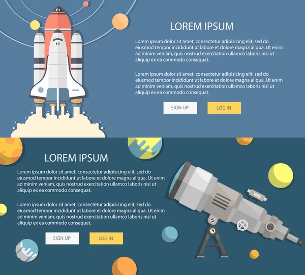 Banner web de exploración espacial — Vector de stock