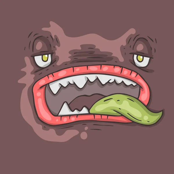 Cara de monstruo de dibujos animados — Vector de stock