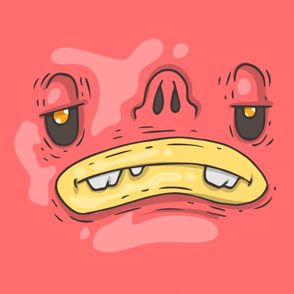 Cara de monstruo de dibujos animados — Vector de stock