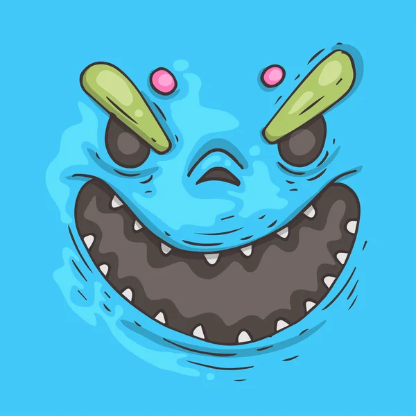 Cartoon monster gezicht — Stockvector