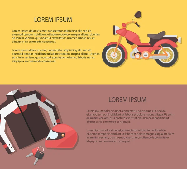 Banner web de motocicleta — Vector de stock