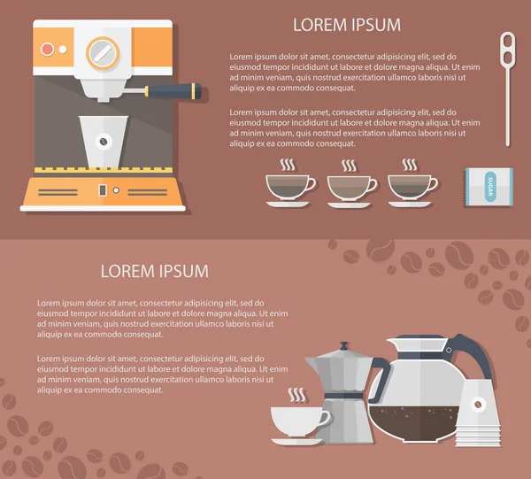 Kaffe tema web banners — Stock vektor