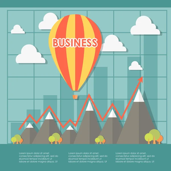 Naturaleza o estadísticas empresariales diseño plano — Vector de stock