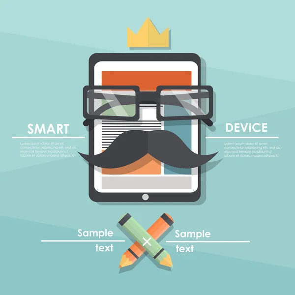 Smart device flat design — Stock Vector