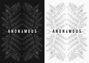 Siber punk fütürist poster. Yüksek çözünürlüklü teknoloji ürünü poster şablonu. İnternet ve baskı için modern broşür. hackleme, siber kültür, programlama ve sanal ortamlar.