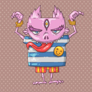 Komik canavar illüstrasyon