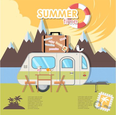 Yaz ve araba römork