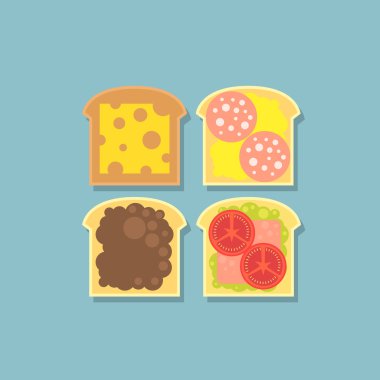 Lezzetli sandviçler illüstrasyon