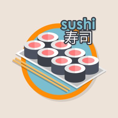 Suşi düz simgesi