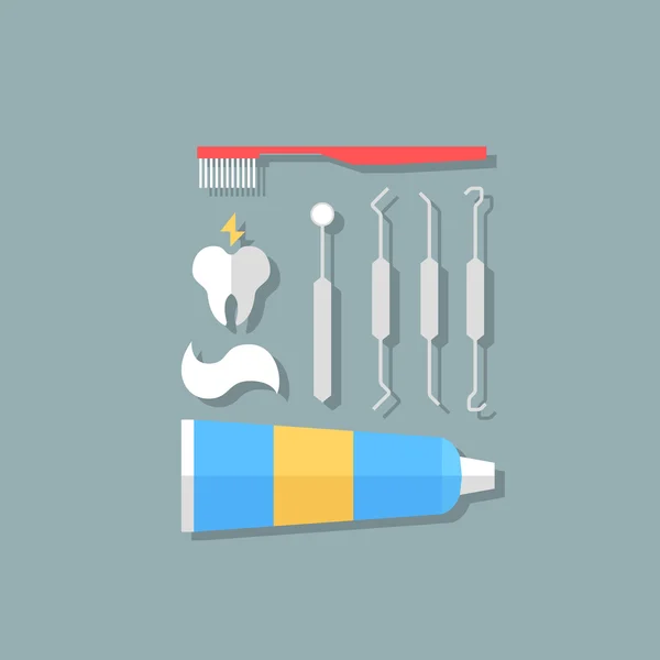 Ilustração de ferramentas de dentista — Vetor de Stock