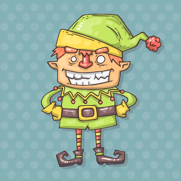 Christmas elf illustration — Stock Vector