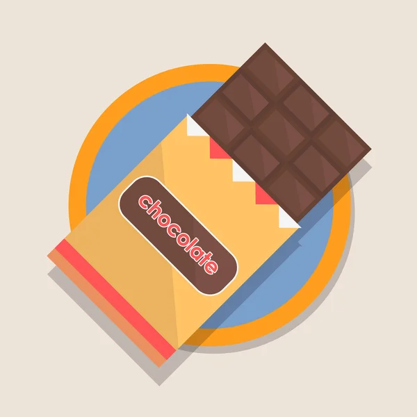 Lapos ikon csokoládé — Stock Vector