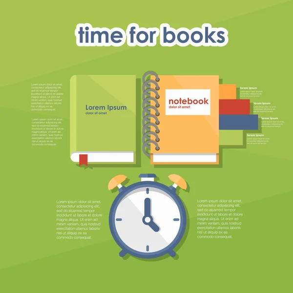 Book and notebook infographic — Stock Vector