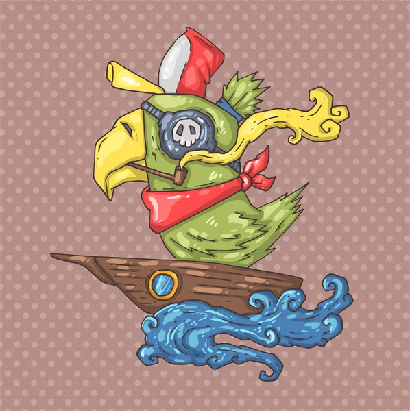 Illustration de perroquet pirate — Image vectorielle